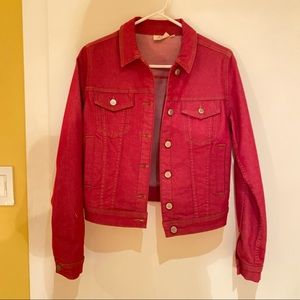 Cherry Red Denim Jacket